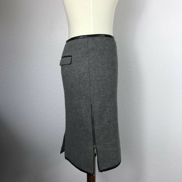 Band of Outsiders Tweed Wool Blend Straight Pencil Skirt FLAW - Picture 7 of 12